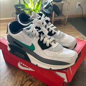 Nike Air Max White and Gray with Teal Accents